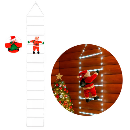 Escalera Navideña Iluminada de 2m con Papá Noel Escalando – MerryStep