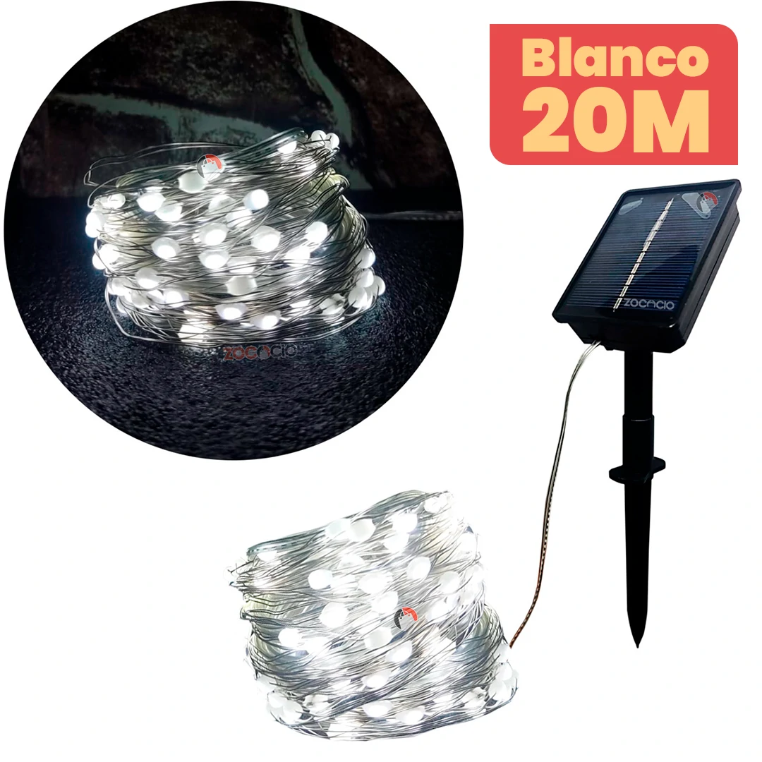 Guirnalda Solar Navideña SantaGlow – Flexible, Sin Cables, y con 8 Modos de Brillo