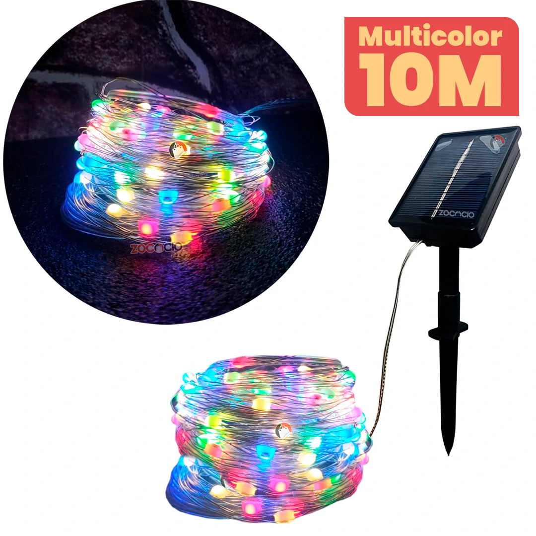 Guirnalda Solar Navideña SantaGlow – Flexible, Sin Cables, y con 8 Modos de Brillo