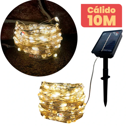 Guirnalda Solar Navideña SantaGlow – Flexible, Sin Cables, y con 8 Modos de Brillo