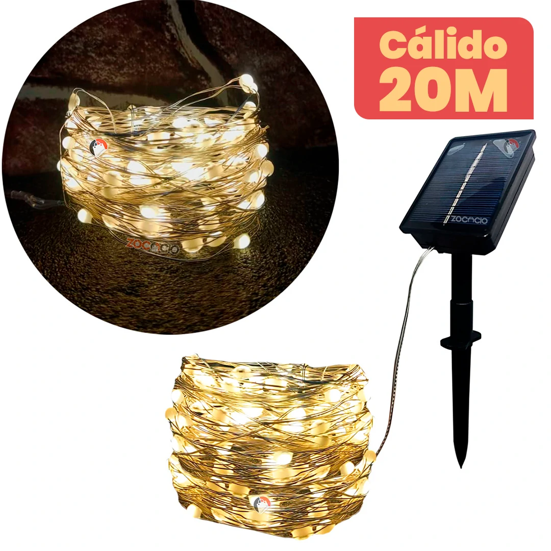 Guirnalda Solar Navideña SantaGlow – Flexible, Sin Cables, y con 8 Modos de Brillo