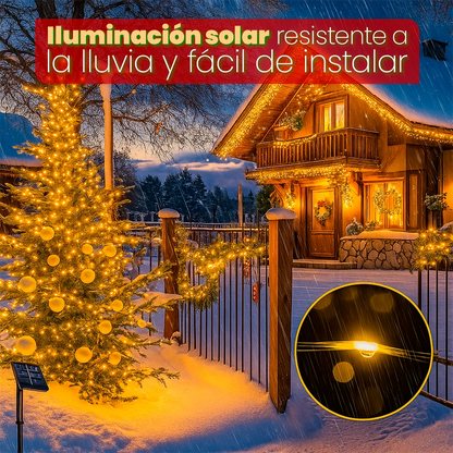 Guirnalda Solar Navideña SantaGlow – Flexible, Sin Cables, y con 8 Modos de Brillo