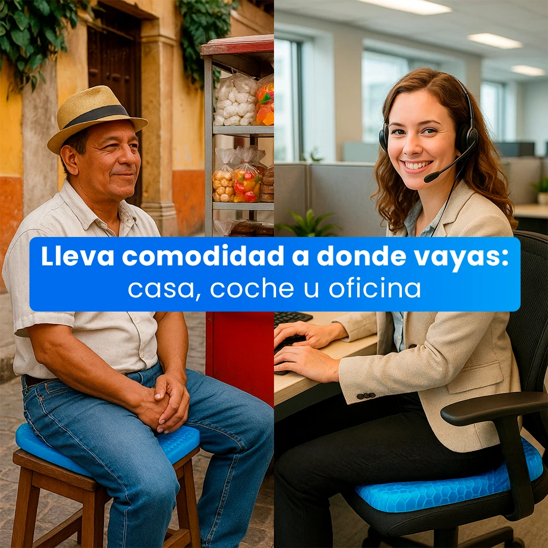 Cojín Ortopédico de Gel SitWell | Mejora la Postura y Garantiza Comodidad en la Oficina o el Coche